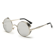 Load image into Gallery viewer, Retro Carved Round Sunglasses, Sunglasses#silver frame ice blue, Sunglasses#silver frame gray sheet, Sunglasses#silver frame white mercury, Sunglasses#rimmed gray tablets, Sunglasses#Tyrant gold box gold, Sunglasses#Gold frame gray sheet               ...