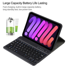 Load image into Gallery viewer, A06 Detachable Lambskin Texture Ultra-thin TPU Bluetooth Keyboard Leather Tablet Case with Stand For iPad mini 6 / mini 7