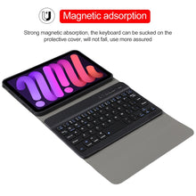 Load image into Gallery viewer, A06 Detachable Lambskin Texture Ultra-thin TPU Bluetooth Keyboard Leather Tablet Case with Stand For iPad mini 6 / mini 7