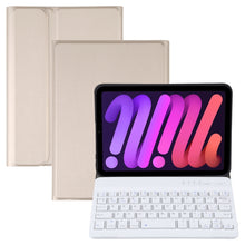 Load image into Gallery viewer, A06 Detachable Lambskin Texture Ultra-thin TPU Bluetooth Keyboard Leather Tablet Case with Stand For iPad mini 6 / mini 7, A06