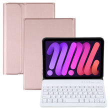 Load image into Gallery viewer, A06 Detachable Lambskin Texture Ultra-thin TPU Bluetooth Keyboard Leather Tablet Case with Stand For iPad mini 6 / mini 7, A06