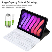 Load image into Gallery viewer, A06 Detachable Lambskin Texture Ultra-thin TPU Bluetooth Keyboard Leather Tablet Case with Stand For iPad mini 6 / mini 7, A06