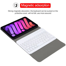 Load image into Gallery viewer, A06 Detachable Lambskin Texture Ultra-thin TPU Bluetooth Keyboard Leather Tablet Case with Stand For iPad mini 6 / mini 7, A06