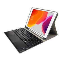 Load image into Gallery viewer, RK109C Detachable Magnetic Plastic Bluetooth Keyboard with Touchpad + Silk Pattern TPU Tablet Case for iPad Air 2020, with Pen Slot &amp; Bracket, RK109C