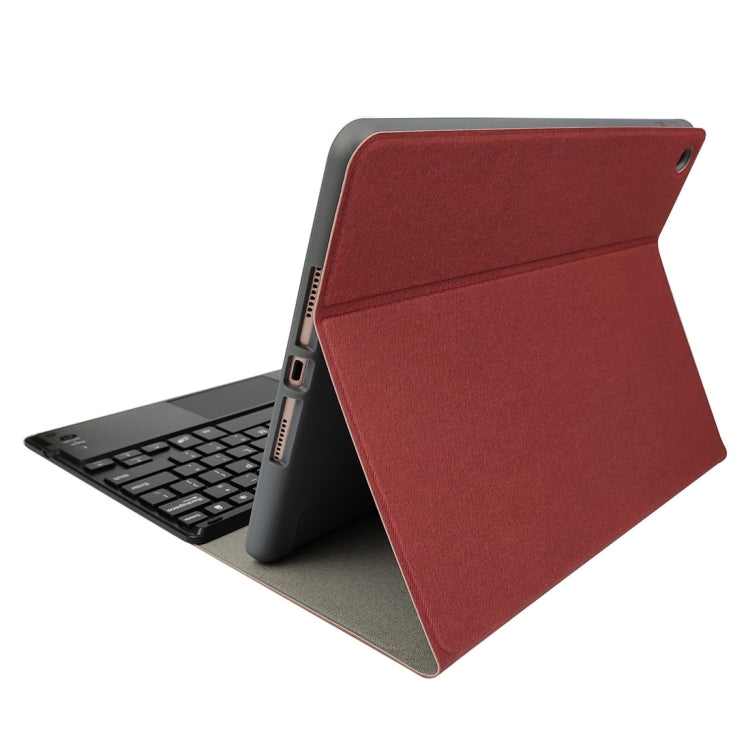 RK109C Detachable Magnetic Plastic Bluetooth Keyboard with Touchpad + Silk Pattern TPU Tablet Case for iPad Air 2020, with Pen Slot & Bracket, RK109C
