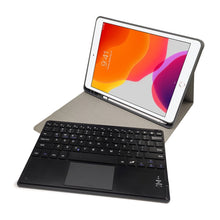 Load image into Gallery viewer, RK109C Detachable Magnetic Plastic Bluetooth Keyboard with Touchpad + Silk Pattern TPU Tablet Case for iPad Air 2020, with Pen Slot &amp; Bracket, RK109C