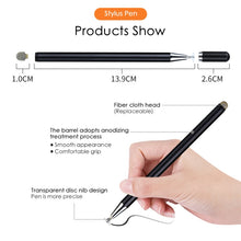 Load image into Gallery viewer, JD02 Universal Magnetic Pen Cap Pan Head + Fiber Cloth 2 in 1 Stylus Pen for Smart Tablets and Mobile Phones
