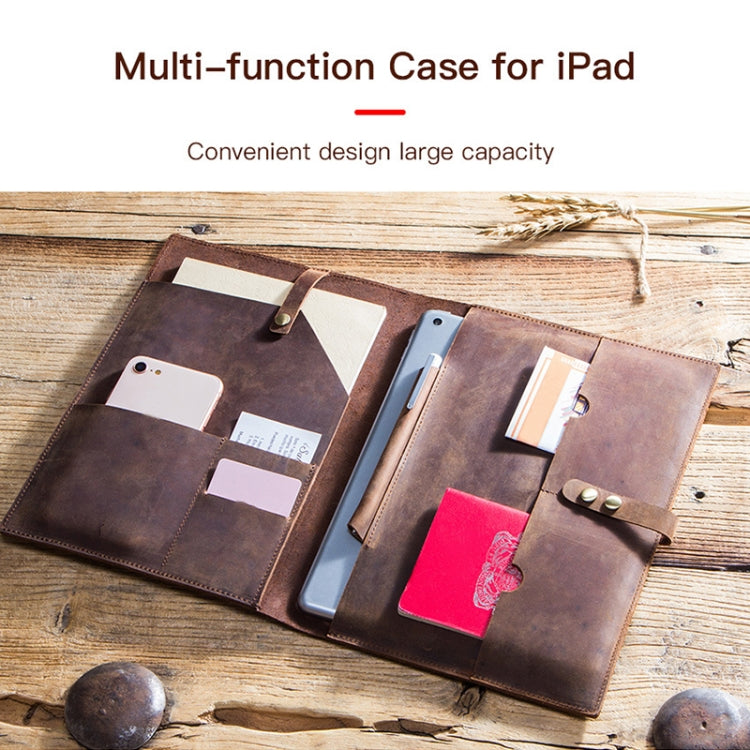 CF2002 For iPad Pro 10.5 inch Retro Crazy Horse Texture Buckle Multifunctional Tablet PC Protective Leather Case with Mobile Phone / Notebook Pockets & Card Slots
