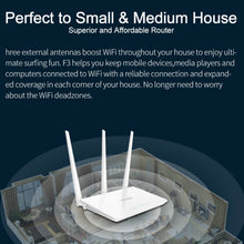 Load image into Gallery viewer, Tenda F3 Wireless 2.4GHz 300Mbps WiFi Router with 3*5dBi External Antennas, F3