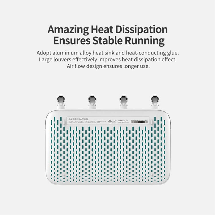 Original Xiaomi WiFi Router 4A Smart APP Control AC1200 1167Mbps 128MB 2.4GHz & 5GHz Dual-core CPU Gigabit Ethernet Port Wireless Router Repeater with 4 Antennas, Support Web & Android & iOS, US Plug, 4A (Dual-core CPU)