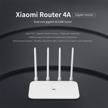 Load image into Gallery viewer, Original Xiaomi WiFi Router 4A Smart APP Control AC1200 1167Mbps 128MB 2.4GHz &amp; 5GHz Dual-core CPU Gigabit Ethernet Port Wireless Router Repeater with 4 Antennas, Support Web &amp; Android &amp; iOS, US Plug, 4A (Dual-core CPU)