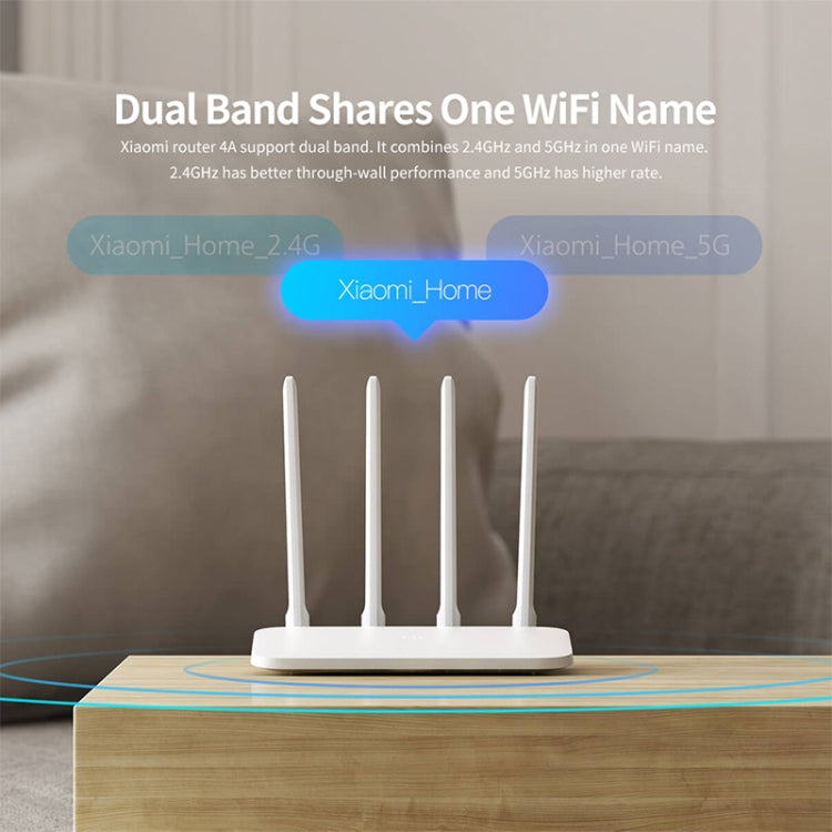 Original Xiaomi WiFi Router 4A Smart APP Control AC1200 1167Mbps 128MB 2.4GHz & 5GHz Dual-core CPU Gigabit Ethernet Port Wireless Router Repeater with 4 Antennas, Support Web & Android & iOS, US Plug, 4A (Dual-core CPU)