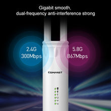 Load image into Gallery viewer, COMFAST CF-EW74 1200Mbs Outdoor Waterproof Dual Frequency Signal Amplifier Wireless Router Repeater WIFI Base Station with 2 Antennas, CF-EW74