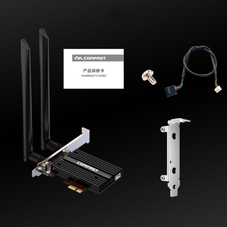 COMFAST CF-AX200 PRO 3000Mbps Bluetooth PCI-E Wifi Network Card Adapter with 2 Antennas, CF-AX200 PRO