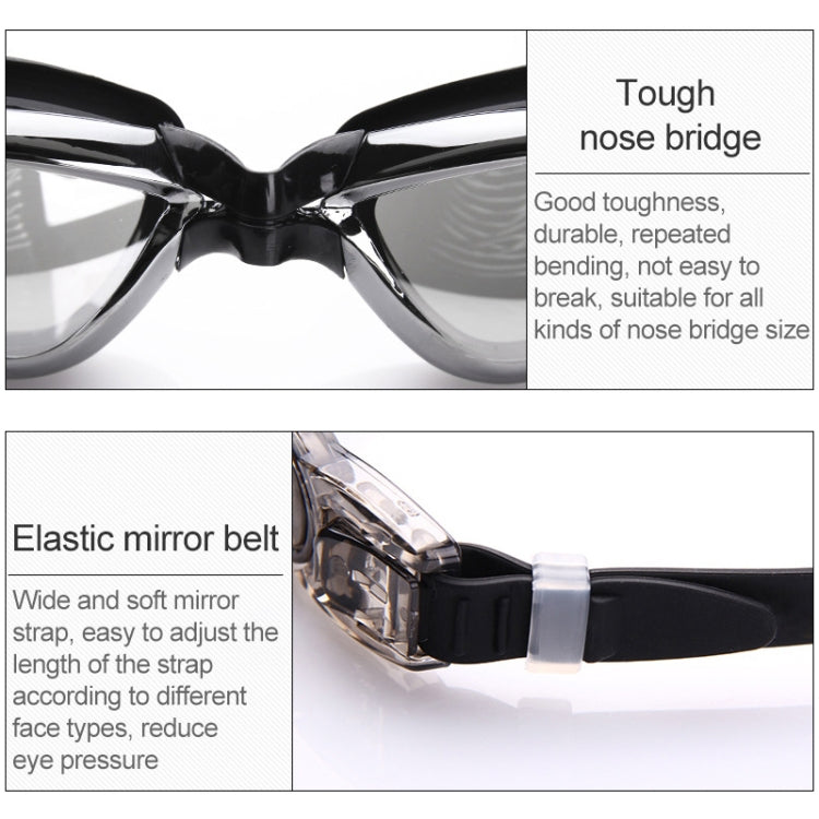 High-definition Waterproof Fogproof Swimming Goggles with Swimming Cap