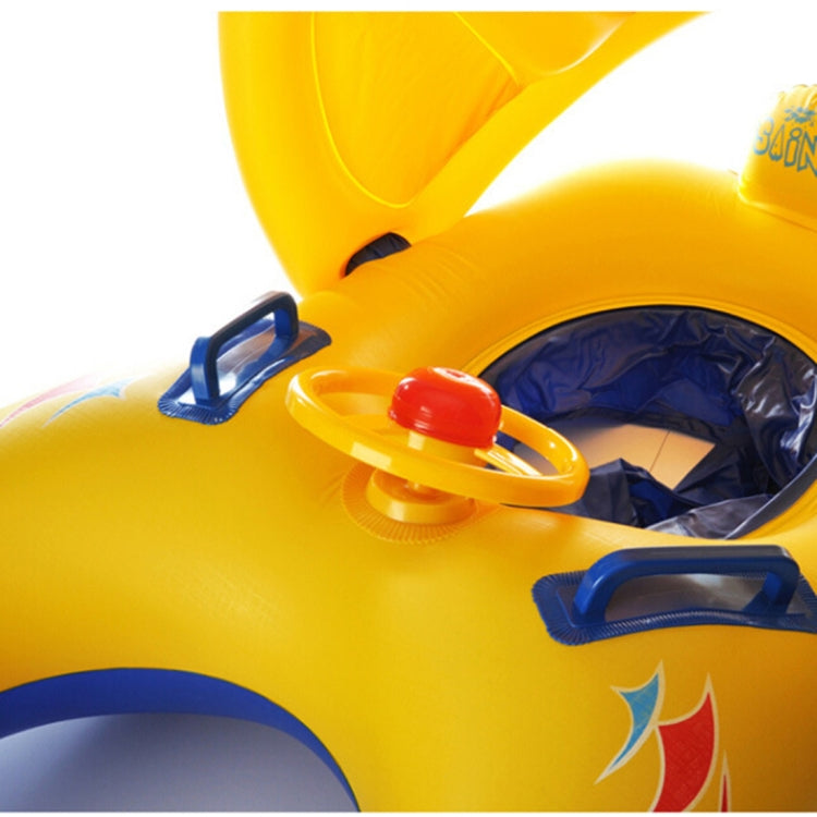 Water Fun Children Sunshade Swimming Circle Yacht, Size: 100x70cm, Yellow Pattern
