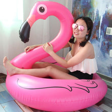 Load image into Gallery viewer, Summer Inflatable Flamingo Shaped Float Pool Lounge Swimming Ring Floating Bed Raft, Size: 90cm