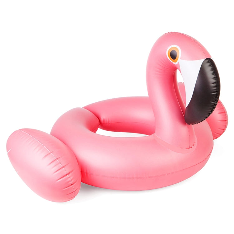 Kids Summer Water Fun Inflatable Flamingo Shaped Pool Ride-on Swimming Ring Floats, Outer Diameter: 87cm