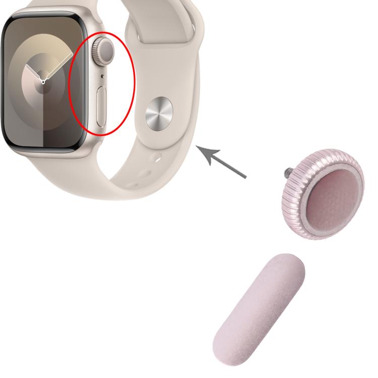 For Apple Watch Series 9 44mm / 45mm GPS Version Watch Crown Nut / Power Button Set