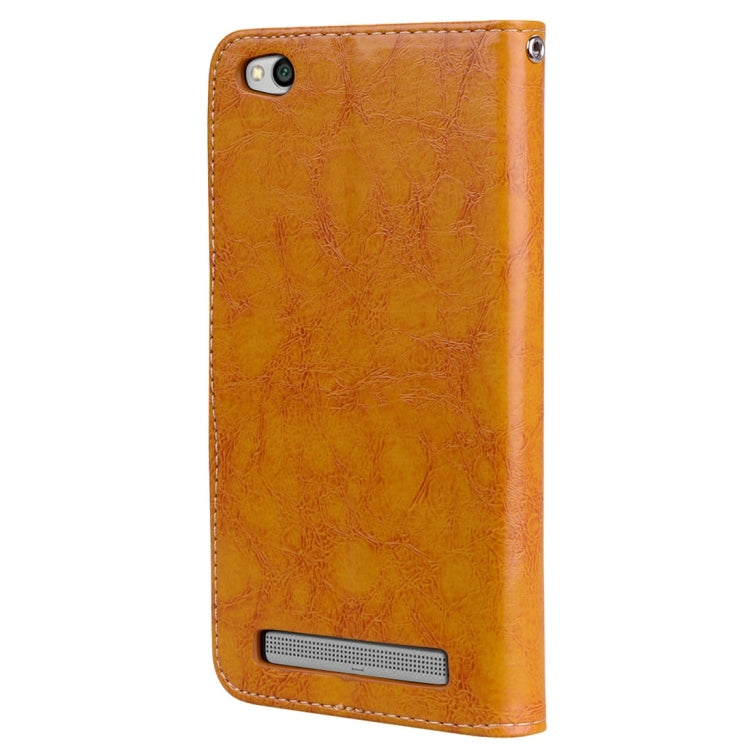 For Xiaomi  Redmi 5A Business Style Oil Wax Texture Horizontal Flip Leather Case with Holder & Card Slots & Wallet & Lanyard