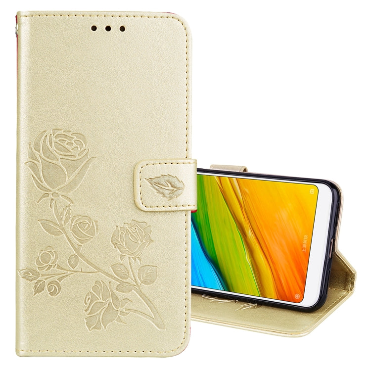 For Xiaomi Redmi 5 Plus Rose Embossed Horizontal Flip Environmental PU Leather Case with Holder & Card Slots & Wallet
