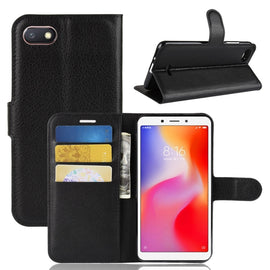 Litchi Texture Horizontal Flip Leather Case for Xiaomi Redmi 6A, with Wallet & Holder & Card Slots