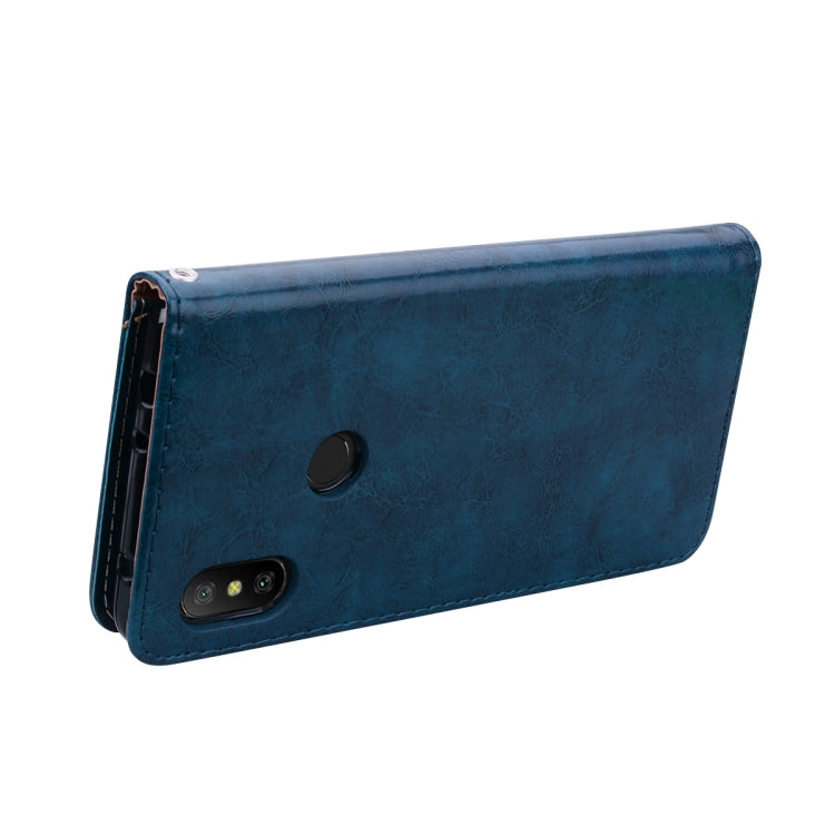 Business Style Oil Wax Texture Horizontal Flip Leather Case for Xiaomi Redmi Note 6 Pro, with Holder & Card Slots & Wallet