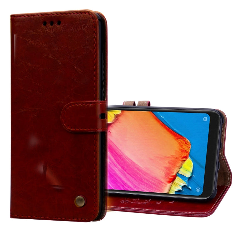 Business Style Oil Wax Texture Horizontal Flip Leather Case for Xiaomi Redmi Note 6 Pro, with Holder & Card Slots & Wallet