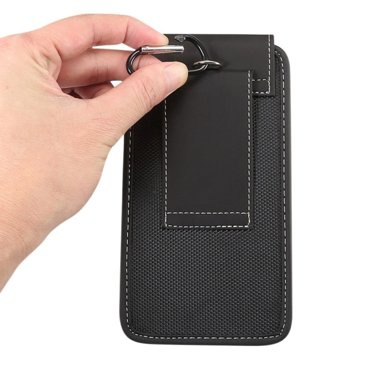 Universal Hanging Waist Oxford Cloth Case for 6.4-6.5 inch Mobile Phones, with Carabiner