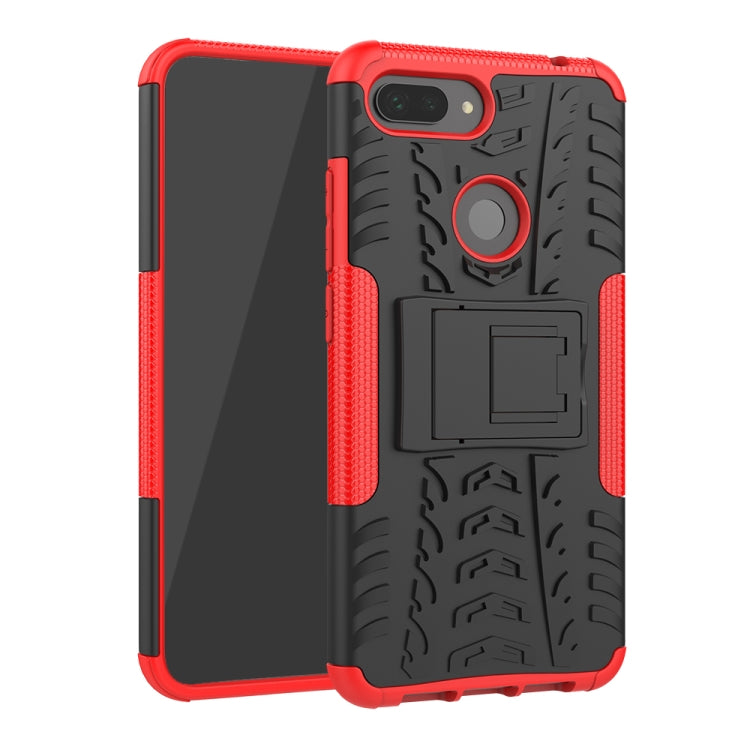 Shockproof  PC + TPU Tire Pattern Case for Xiaomi Mi 8 Lite, with Holder