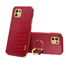 Load image into Gallery viewer, For Xiaomi Mi 11 6D Electroplated TPU Crocodile Pattern Magnetic Leather Case with Ring Holder
