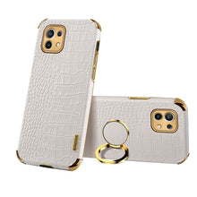 Load image into Gallery viewer, For Xiaomi Mi 11 6D Electroplated TPU Crocodile Pattern Magnetic Leather Case with Ring Holder