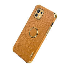 Load image into Gallery viewer, For Xiaomi Mi 11 6D Electroplated TPU Crocodile Pattern Magnetic Leather Case with Ring Holder
