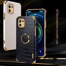 Load image into Gallery viewer, For Xiaomi Mi 11 6D Electroplated TPU Crocodile Pattern Magnetic Leather Case with Ring Holder, For Xiaomi Mi 11