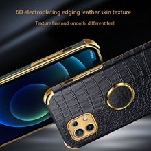 Load image into Gallery viewer, For Xiaomi Mi 11 6D Electroplated TPU Crocodile Pattern Magnetic Leather Case with Ring Holder