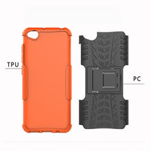 Load image into Gallery viewer, Tire Texture TPU+PC Shockproof Protective Case for Xiaomi Redmi Go, with Holder, For Xiaomi Redmi Go