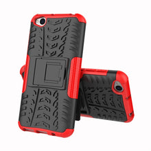 Load image into Gallery viewer, Tire Texture TPU+PC Shockproof Protective Case for Xiaomi Redmi Go, with Holder, For Xiaomi Redmi Go