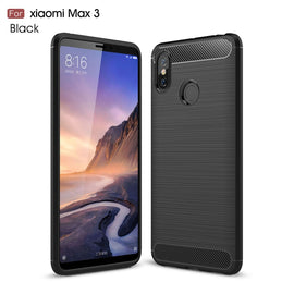 Brushed Texture Carbon Fiber Shockproof TPU Case for Xiaomi Mi Max 3
