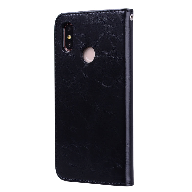 Business Style Oil Wax Texture Horizontal Flip Leather Case for Xiaomi Mi 8, with Holder & Card Slots & Wallet