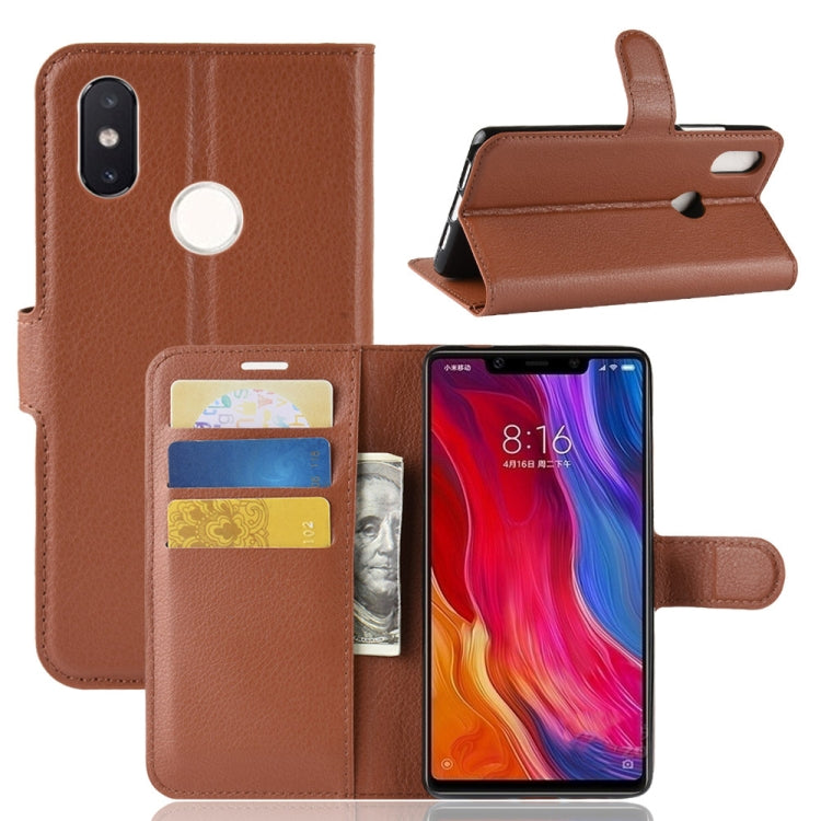 Litchi Texture Horizontal Flip Leather Case for Xiaomi Mi 8 SE, with Wallet & Holder & Card Slots