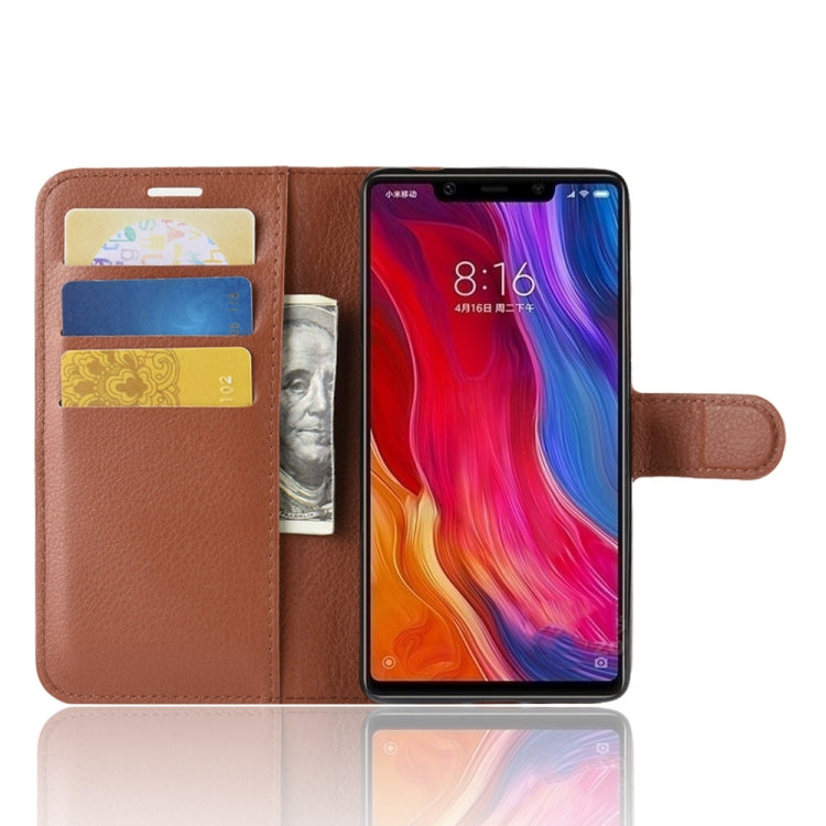 Litchi Texture Horizontal Flip Leather Case for Xiaomi Mi 8 SE, with Wallet & Holder & Card Slots