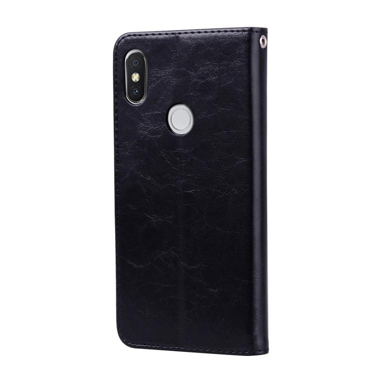 Business Style Oil Wax Texture Horizontal Flip Leather Case for Xiaomi Redmi S2, with Holder & Card Slots & Wallet