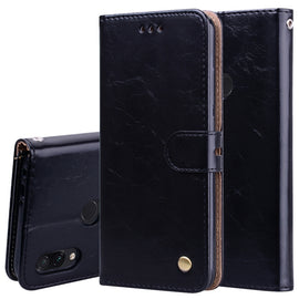 Business Style Oil Wax Texture Horizontal Flip Leather Case for Xiaomi Redmi Note7, with Holder & Card Slots & Wallet, For Xiaomi Redmi Note7