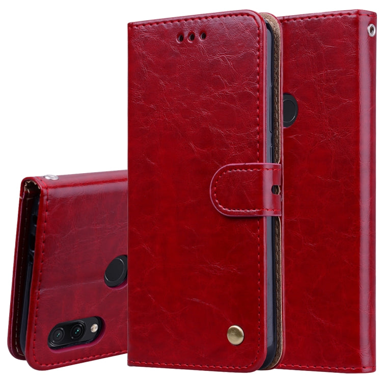Business Style Oil Wax Texture Horizontal Flip Leather Case for Xiaomi Redmi Note7, with Holder & Card Slots & Wallet, For Xiaomi Redmi Note7