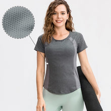 Load image into Gallery viewer, Tight Round Neck Sports Short Sleeve T-shirt For Ladies, S, M, L, XL, XXL