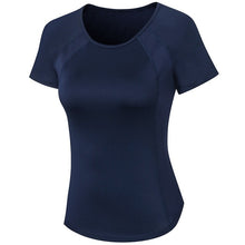 Load image into Gallery viewer, Tight Round Neck Sports Short Sleeve T-shirt For Ladies, S, M, L, XL, XXL