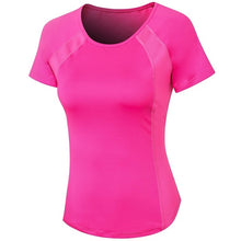 Load image into Gallery viewer, Tight Round Neck Sports Short Sleeve T-shirt For Ladies, S, M, L, XL, XXL