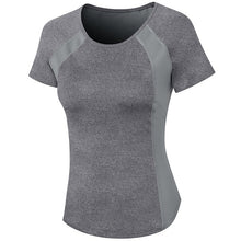 Load image into Gallery viewer, Tight Round Neck Sports Short Sleeve T-shirt For Ladies, S, M, L, XL, XXL