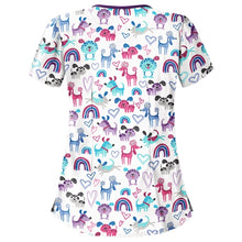 Load image into Gallery viewer, Printed Round Neck Slim-fit Nurse Uniform T-shirt (Color:Light Blue Size:XXXL), S, M, L, XL, XXL, XXXL