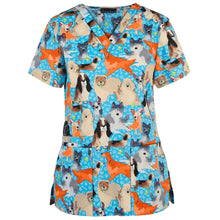 Load image into Gallery viewer, Loose Printed Hedging Thin T-shirt Nurse Uniform (Color:White Size:XXXL), S, M, L, XL, XXL, XXXL